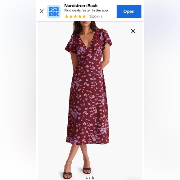 Madewell V-Neck Flutter-Sleeve Midi Dress NWT - Picture 6 of 7